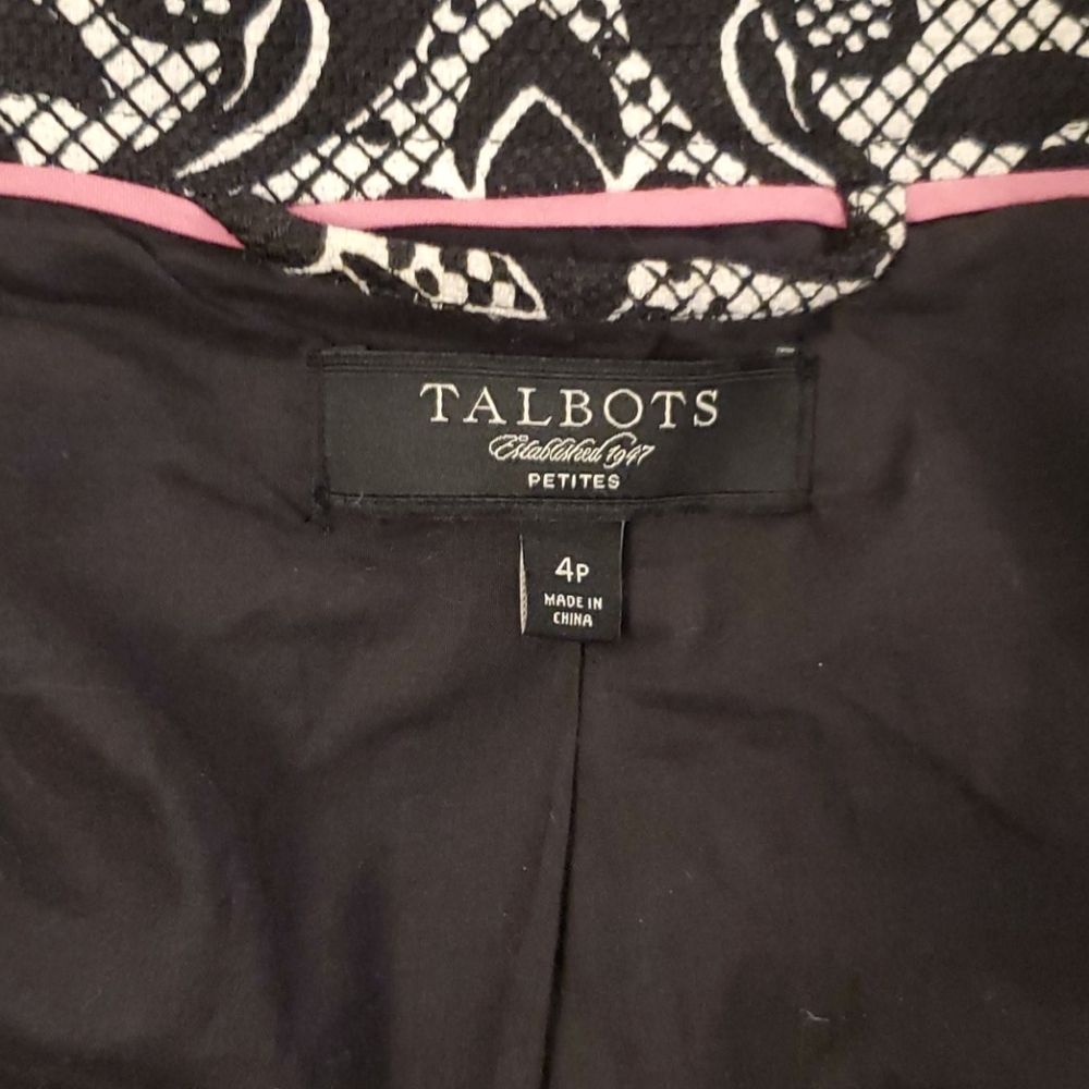 Talbots 4p Petite Jacket Damask Pattern, Classic … - image 3